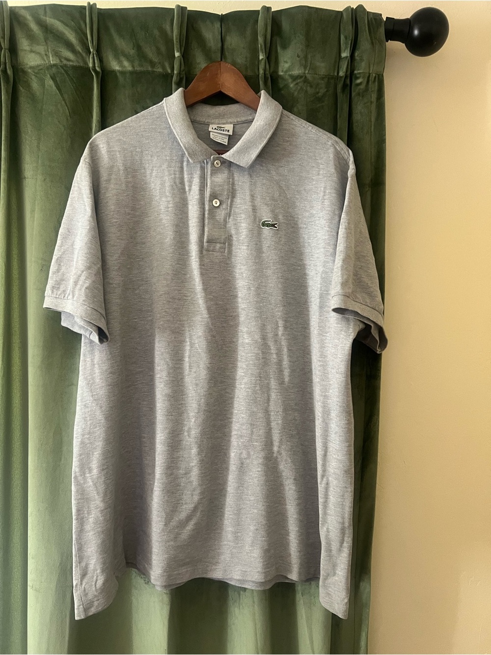 Lacoste Men's Heather Gray Cotton Polo Size 9 4XL